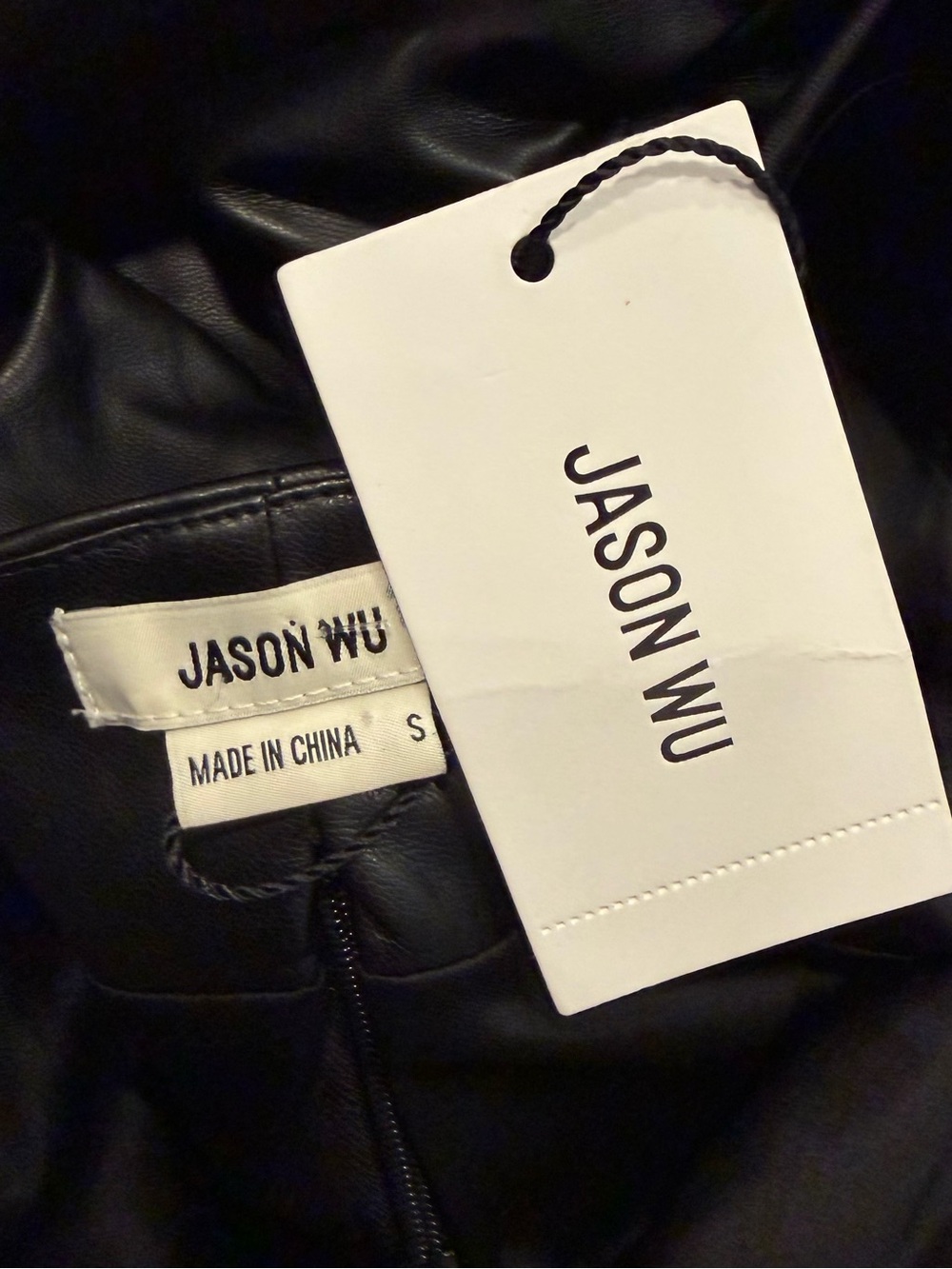 Jason Wu Black Faux Leather Mini Dress NWT - Picture 9 of 9